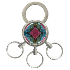 Pink Turquoise Stone Abstract 3-ring Key Chains by BrightVibesDesign