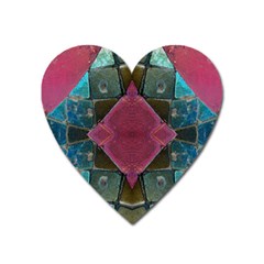 Pink Turquoise Stone Abstract Heart Magnet by BrightVibesDesign