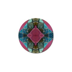 Pink Turquoise Stone Abstract Golf Ball Marker (4 Pack) by BrightVibesDesign