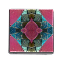 Pink Turquoise Stone Abstract Memory Card Reader (square) by BrightVibesDesign