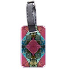 Pink Turquoise Stone Abstract Luggage Tags (two Sides) by BrightVibesDesign