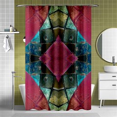 Pink Turquoise Stone Abstract Shower Curtain 48  X 72  (small) 