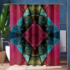 Pink Turquoise Stone Abstract Shower Curtain 60  X 72  (medium)  by BrightVibesDesign