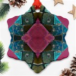 Pink Turquoise Stone Abstract Ornament (Snowflake)  Front