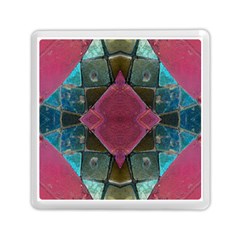 Pink Turquoise Stone Abstract Memory Card Reader (square) 