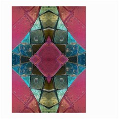 Pink Turquoise Stone Abstract Small Garden Flag (two Sides)