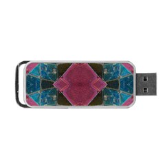 Pink Turquoise Stone Abstract Portable Usb Flash (two Sides)