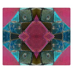 Pink Turquoise Stone Abstract Double Sided Flano Blanket (small) 