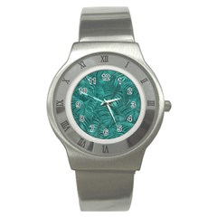 Tropical Hawaiian Pattern Stainless Steel Watch by dflcprints