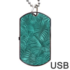 Tropical Hawaiian Pattern Dog Tag Usb Flash (one Side)