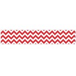 Poppy Red & White Zigzag Pattern Flano Scarf (Large) Front