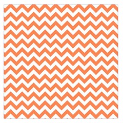 Tangerine Orange & White Zigzag Pattern Large Satin Scarf (square) by Zandiepants