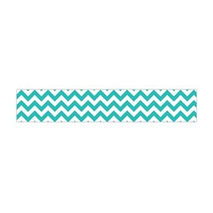 Turquoise & White Zigzag Pattern Flano Scarf (mini) by Zandiepants