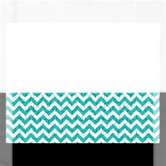 Turquoise & White Zigzag Pattern Jigsaw Puzzle (rectangular) by Zandiepants