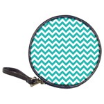 Turquoise & White ZigZag pattern Classic 20-CD Wallet Front