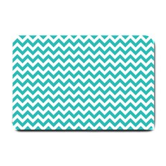 Turquoise & White Zigzag Pattern Small Doormat by Zandiepants