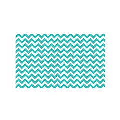 Turquoise & White Zigzag Pattern Satin Wrap by Zandiepants