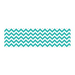 Turquoise & White Zigzag Pattern Satin Scarf (oblong) by Zandiepants