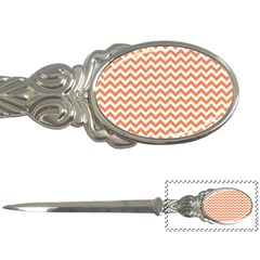 Tangerine Orange & White Zigzag Pattern Letter Opener by Zandiepants