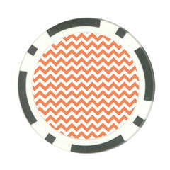 Tangerine Orange & White Zigzag Pattern Poker Chip Card Guard (10 Pack) by Zandiepants