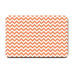 Tangerine Orange & White Zigzag Pattern Small Doormat by Zandiepants