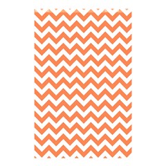 Tangerine Orange & White Zigzag Pattern Shower Curtain 48  X 72  (small) by Zandiepants