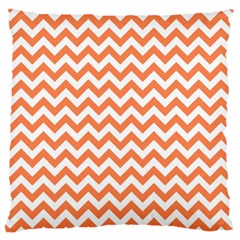 Tangerine Orange & White Zigzag Pattern Standard Flano Cushion Case (one Side) by Zandiepants