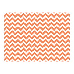 Tangerine Orange & White Zigzag Pattern Double Sided Flano Blanket (mini) by Zandiepants