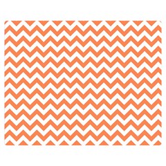 Tangerine Orange & White Zigzag Pattern Double Sided Flano Blanket (medium)