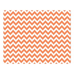 Tangerine Orange & White Zigzag Pattern Double Sided Flano Blanket (large) by Zandiepants