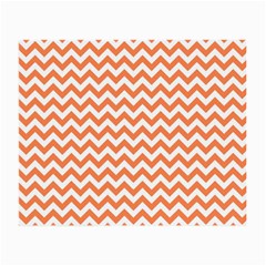 Tangerine Orange & White Zigzag Pattern Small Glasses Cloth (2 Sides) by Zandiepants