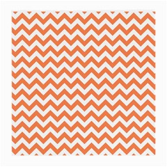 Tangerine Orange & White Zigzag Pattern Medium Glasses Cloth (2 Sides) by Zandiepants