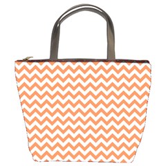 Tangerine Orange & White Zigzag Pattern Bucket Bag by Zandiepants