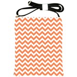 Tangerine Orange & White ZigZag pattern Shoulder Sling Bag Front