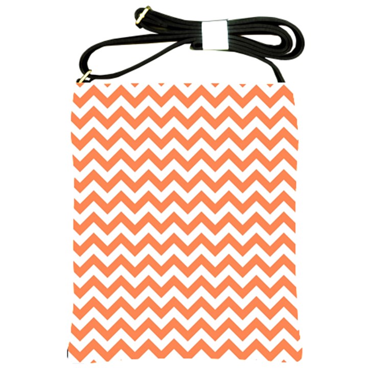 Tangerine Orange & White ZigZag pattern Shoulder Sling Bag