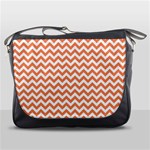 Tangerine Orange & White ZigZag pattern Messenger Bag Front