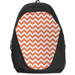 Tangerine Orange & White Zigzag Pattern Backpack Bag by Zandiepants