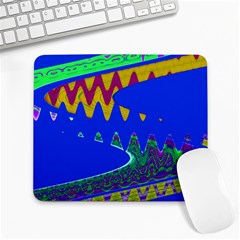 Colorful Wave Blue Abstract Large Mousepads by BrightVibesDesign