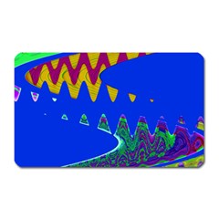 Colorful Wave Blue Abstract Magnet (rectangular) by BrightVibesDesign