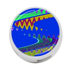 Colorful Wave Blue Abstract 4-port Usb Hub (one Side) by BrightVibesDesign