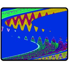 Colorful Wave Blue Abstract Fleece Blanket (medium) 