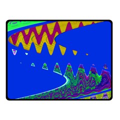 Colorful Wave Blue Abstract Fleece Blanket (small)