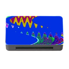 Colorful Wave Blue Abstract Memory Card Reader With Cf