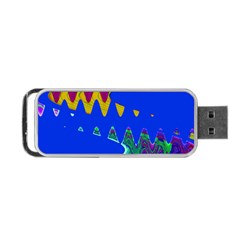 Colorful Wave Blue Abstract Portable Usb Flash (two Sides)