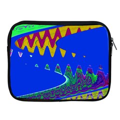 Colorful Wave Blue Abstract Apple Ipad 2/3/4 Zipper Cases by BrightVibesDesign