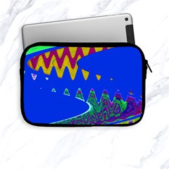 Colorful Wave Blue Abstract Apple Ipad Mini Zipper Cases by BrightVibesDesign