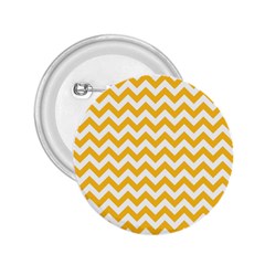 Sunny Yellow & White Zigzag Pattern 2 25  Button