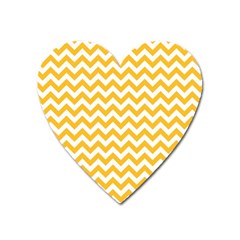 Sunny Yellow & White Zigzag Pattern Magnet (heart)