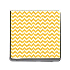 Sunny Yellow & White Zigzag Pattern Memory Card Reader (square)