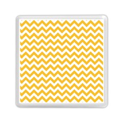 Sunny Yellow & White Zigzag Pattern Memory Card Reader (square)